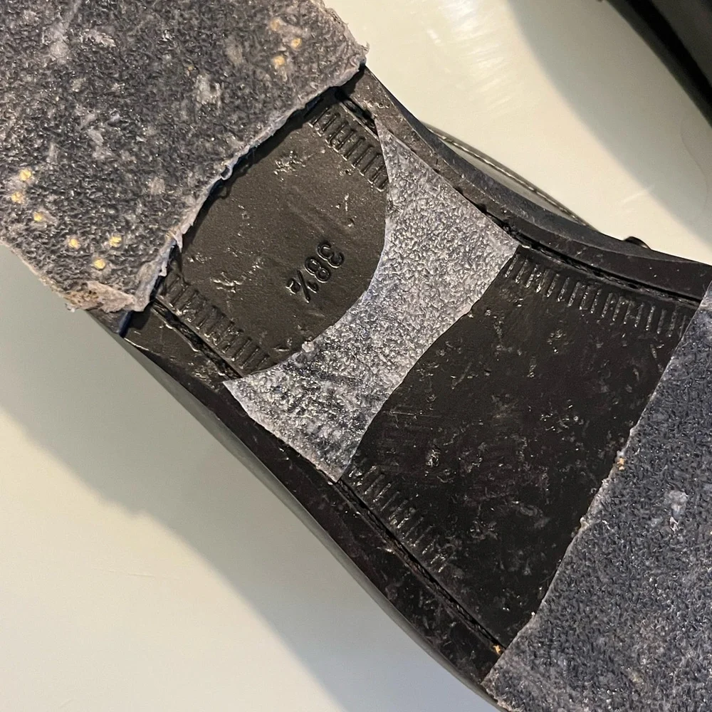 Saint Laurent Black Leather Penny Loafers with Gold Logo - Picture 3 of 10